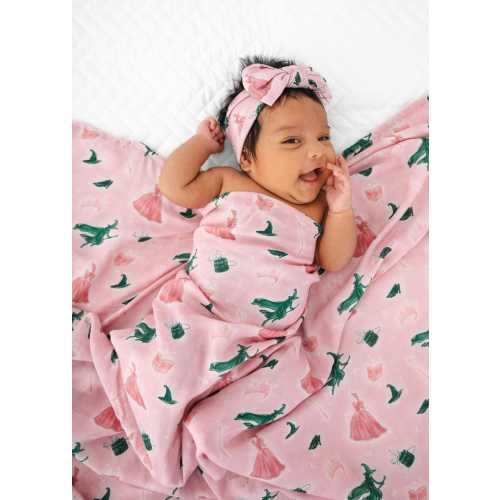 Wizard of Oz BABY Pink Swaddle Blanket, Good Witch Bad Witch Swaddle, Newborn BAMBOO Swaddle Blanket, Wicked Baby Blanket
