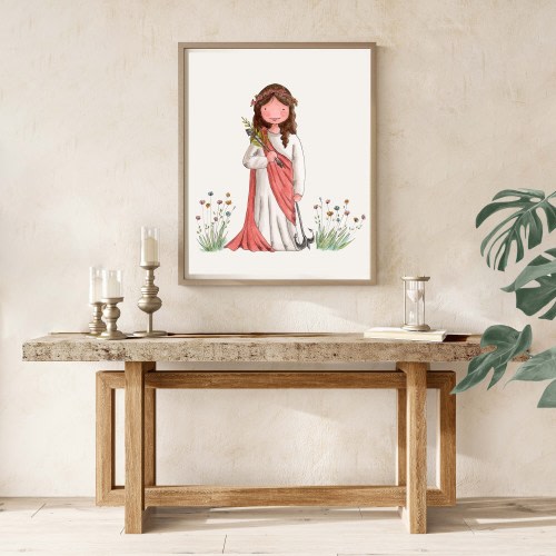 St Philomena, CATHOLIC Saint, Catholic Print, Wall Art, Catholic Nursery Decor
