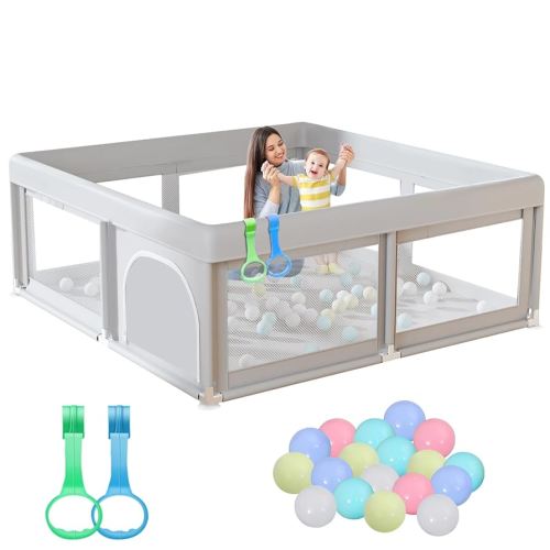 50 x 50 inch Baby Playpen with Ocean Balls Small Playpen for Babies and Toddlers Baby Fence Playards
