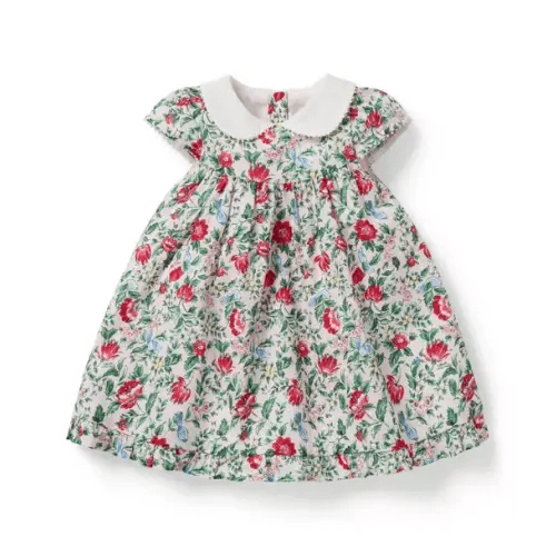 Baby Petal Pink Ditsy Floral Baby Ditsy Floral Collared Dress by Janie and Jack