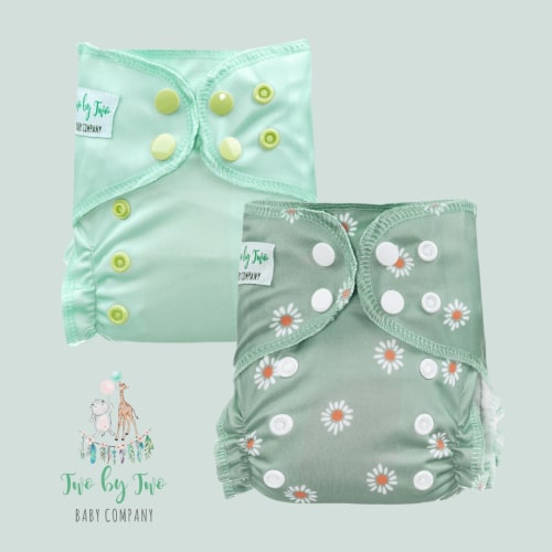 Two by Two Baby Company Newborn + All In One Set Cloth Diapers - Choose a pattern/color!