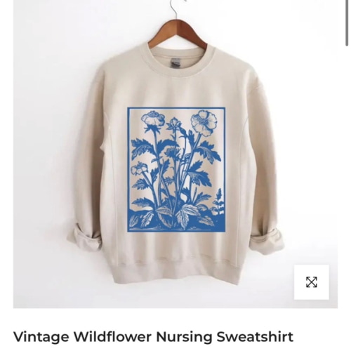 Vintage Wildflower Nursing Sweatshirt