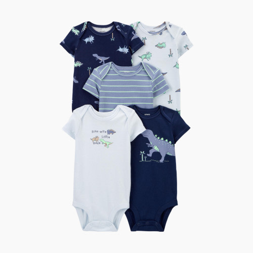 Carter's 5-Pack Short-Sleeve Bodysuits - Dark Blue, 0-3 M