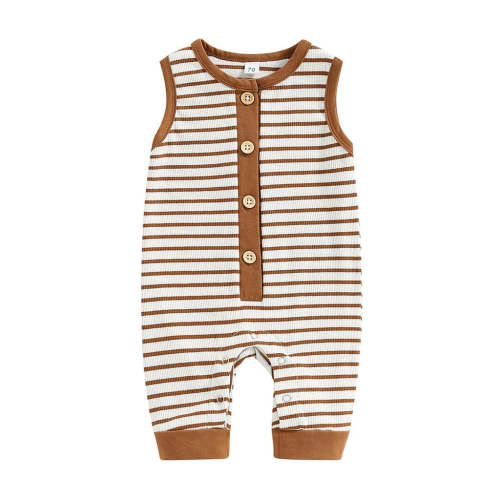 Unisex Baby Sleeveless Striped Buttons Jumpsuit
– The Trendy Toddlers