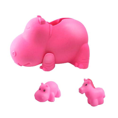 Every Moment Counts Baby Bathtub Faucet Cover, Bathtub Faucet Baby Shower Protection Cover, Baby Bath Spout Cover, Soft Silicone Bathtub Faucet Safety Toys with 2 Small Toys, Universal Fit, Pink