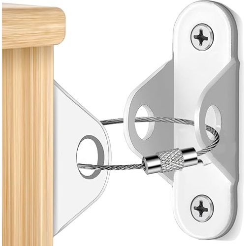 [UPGRADE 2.0] JIUDONE Furniture Anchors (12 Pack) for Baby Proofing,Furniture Strap Anti Tip Furniture Anchor Securing 400 lbs/Keep Baby Pet Safety from Falling Furniture,Metal White Earthquake Straps