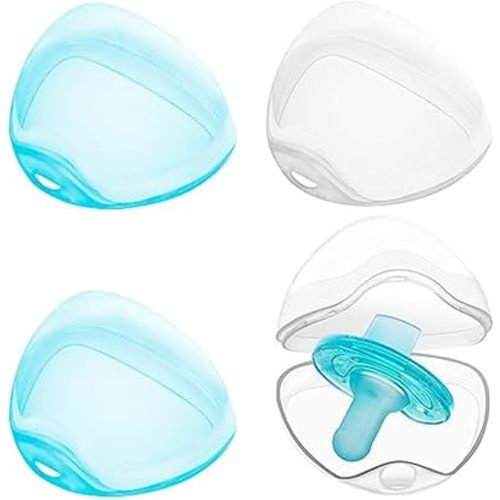 Pacifier Case (4 Pack, Clear, Blue)