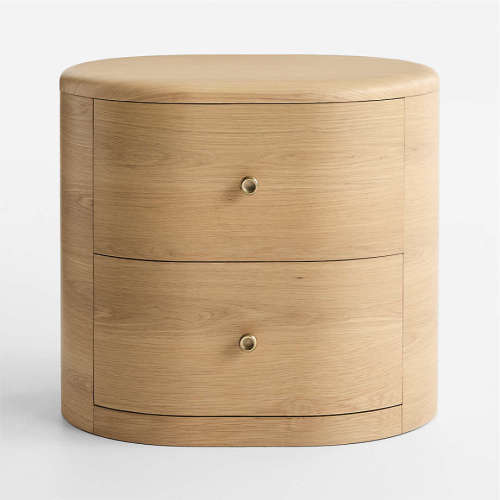 Anneli 24" Natural Oak Wood Charging Nightstand