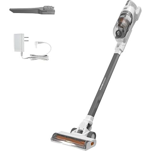 BLACK+DECKER POWERSERIES+ 20V MAX Cordless Stick Vacuum Cleaner with LED Floor Lights, Lightweight, Multi-Surface (BHFEA520J) , Gray