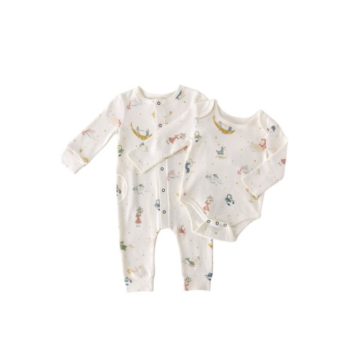 Print Long Sleeve Organic Cotton Bodysuit