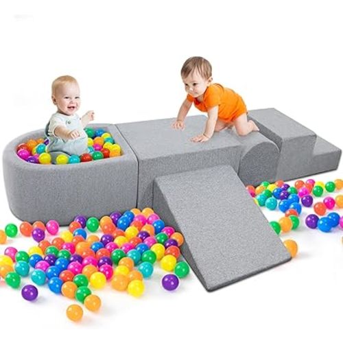 Soft Foam Climbing Toys for Toddlers Indoor Blocks Play Equipment with Ball Pits (Balls Not Included) - for Climbing, Sliding & Building