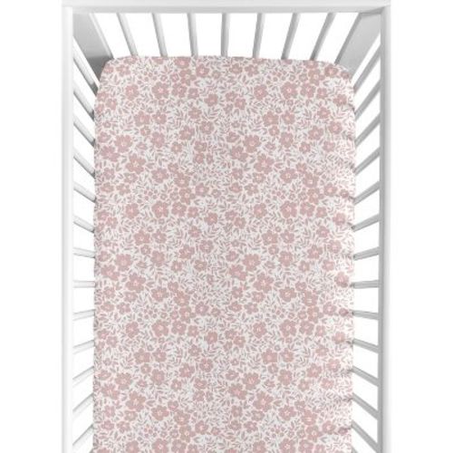 Sweet Jojo Designs Girl Baby Fitted Crib Sheet Floral Pink And White