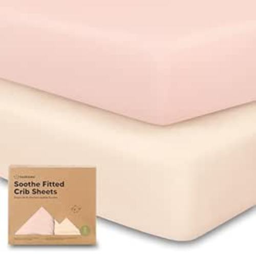 KeaBabies 2-Pack Organic Crib Sheets for Boys, Girls - 52x28 Fitted Crib Mattress Sheet Neutral, Breathable Jersey Cotton Cover for Baby Bed, Toddler Mattress, Soft & Cute Prints (Cameo)