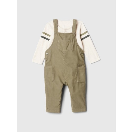 Baby Corduroy Overall Outfit Set in walden green