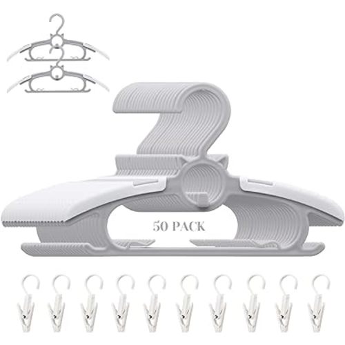 Baby Nursery Closet Hangers, Non-Slip and Extendable Laundry Infant Pant Hanger for Newborn Clothes 50pcs Grey Hangers11-14'' Adjustable Children Coat Hanger for Girl Boy Toddler Kids Child