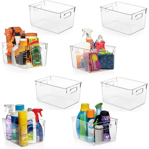 ClearSpace Plastic Storage Bins – Perfect Kitchen Organization or Pantry Storage – Fridge Organizer, Pantry Organization and Storage Bins, Cabinet Organizers