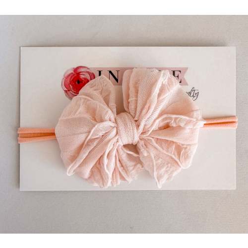 Skinny Mini Ruffled Headband- Peachy Keen