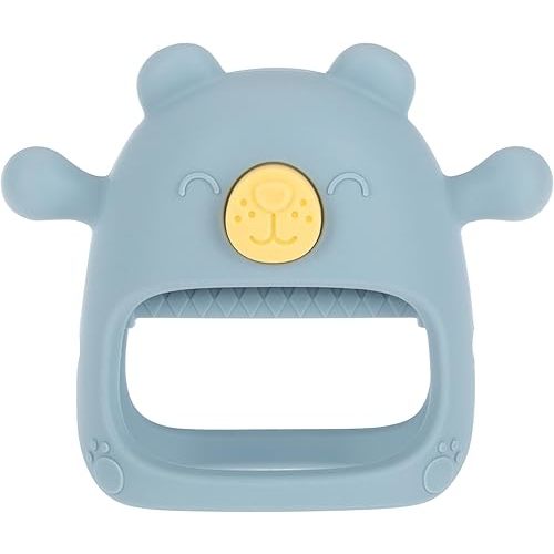 Nuby Silicone Wrist Teething Mitten - Baby Teether Ring - 3+ Months - Blue Bear