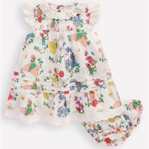 Broderie Ruffle Dress-Coconut Milk Fairies