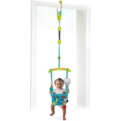 Bright Starts Bounce 'n Spring Deluxe Door Jumper for Baby with Adjustable Strap, 6 Months and Up, Max Weight 26 lbs