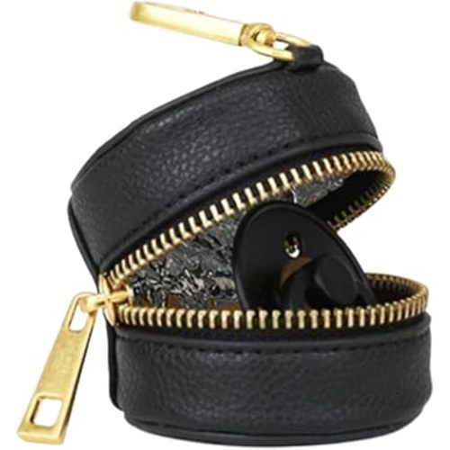 FAWN DESIGN The Paci Case, Black Pacifier Holder, Premium Pebbled Faux Leather Paci Holder, Insulated Pacifier Case with Zipper and Clip, Fits Most Standard Size Pacifiers, 2.25 x 2.25 inches