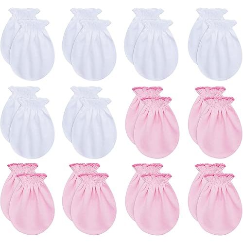 RATIVE No Scratch Mittens and Caps 100% Cotton for Newborn Baby 0-6 Months Boys Girls