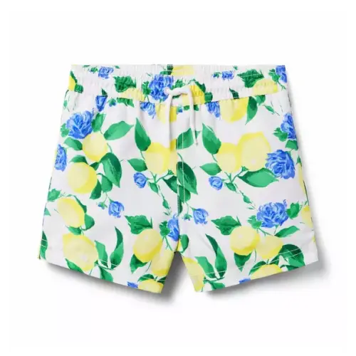 Boy Yellow Iris Lemon Recycled Lemon Swim Trunk by Janie and Jack