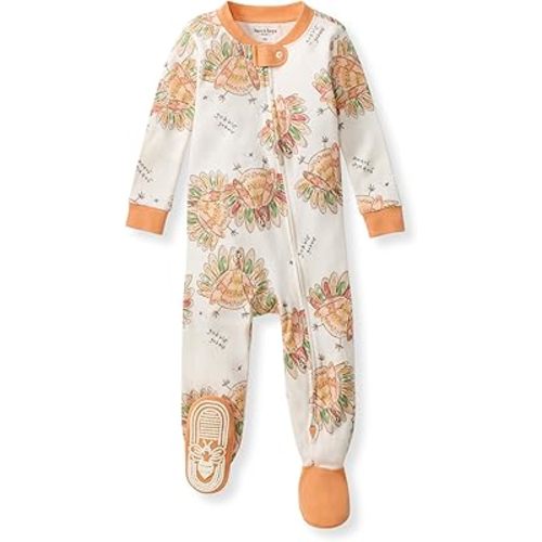 Burt's Bees Baby Girls' Snug Fit One-Piece Footed Non-Slip Sleeper Pajamas