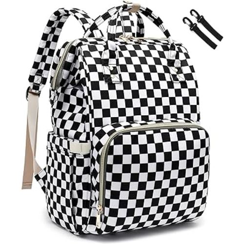 Diaper Bag Backpack for Baby Boys Girls, Waterproof Large Nappy Bags for Mom & Dad (Checkered)