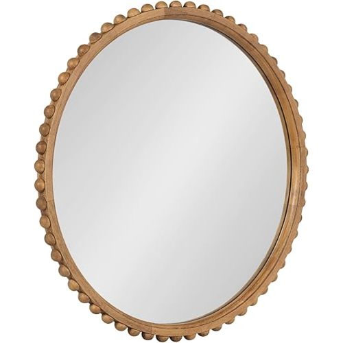 Kate and Laurel Beadbrook Round Wall Mirror