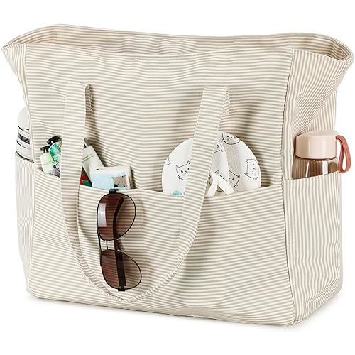 Waterproof Beach Tote Pool Bags for Women Ladies Extra Large Gym Tote Carry On Bag With Wet Compartment for Weekender Travel