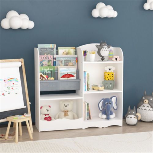 YONWAY Kids Bookshelf and Toy Organizer, 3 Tier Bookshelf for Kids, Fabric Toddler Bookcase Book Shelf for Kids Rooms, Bedroom, Playroom, Nursery
