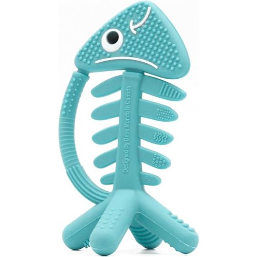 3 in 1 Infant Toys, Baby Teething Toys 3–6 6–12 Months, Teethers for Babies 0–3–6–12 Months for Teething Relief, Baby Gift, Baby Teether Toys, Silicone Sensory Toys, USA Patent Pending, Fish Turquise
