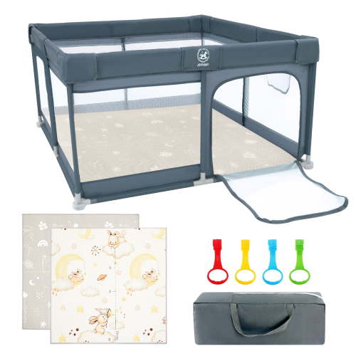 Joypony 50'' Baby Playpen with Mat: Large, Safe and Convenient Play Area for Infants and Toddlers