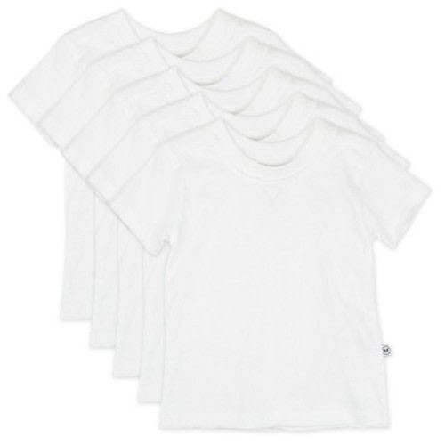 5-Pack Organic Cotton Short Sleeve T-Shirts Bright White 3-6m