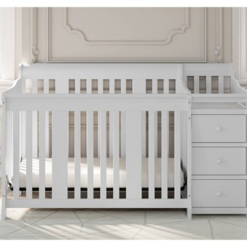 Storkcraft Portofino 5-in-1 Convertible Crib and Changer - White