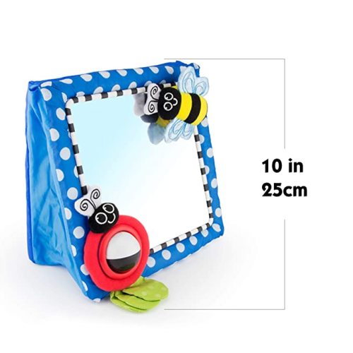 Sassy Tummy Time Floor Mirror | Developmental Baby Toy | Newborn Essential for Tummy Time | Great Shower Gift