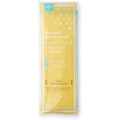Medline Deluxe Instant Perineal Warm Pack, 4.5 Inches x 14.25 Inches, Highly Absorbent, Adhesive Strip, Hourglass Shape, Case of 24 Each