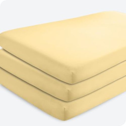 Ultra-Soft Easy Care Fitted Crib Sheet by Bare Home - Crib, Morning Sun (3 Pack)