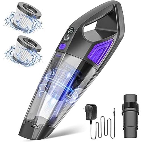 Cordless Handheld Vacuum Cleaner with Large Battery, Powerful Suction - For Car, Pet Hair, Office and Home Cleaning