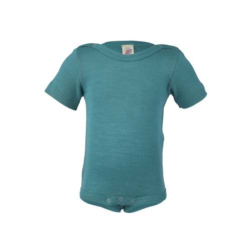 Colorful wool/silk short-sleeve bodysuit