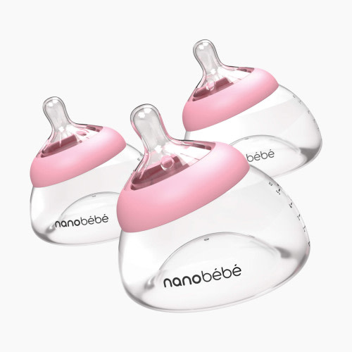 Nanobebe Breastmilk Bottle - Pink, 3