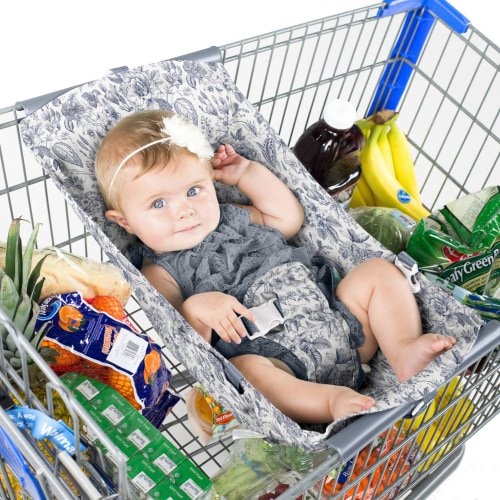 Baby Shopping Cart Hammock - Heritage Blue Vintage Floral