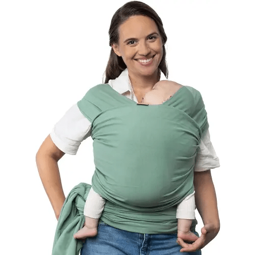 Boba Baby Wrap Carrier Newborn to Toddler - Stretchy Baby Wraps Carrier - Baby Sling - Hands-Free Baby Carrier Wrap - Baby Carrier Sling - Baby Carrier Newborn to Toddler 7-35 lbs (Sage Green)