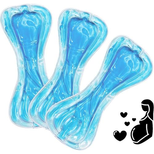 Postpartum Cold Pack, Perineal Cooling Pad Pregnancy & Hemorrhoid Pain Relief, Postpartum Ice Pack Pads with 2 Washable Sleeves (Blue)