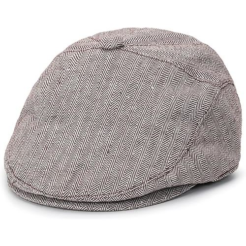 Vintage-Newsboy-Cotton-Beret for Toddler Boy - Tweed Flat Cabbie Hat for 6M to 2 Years