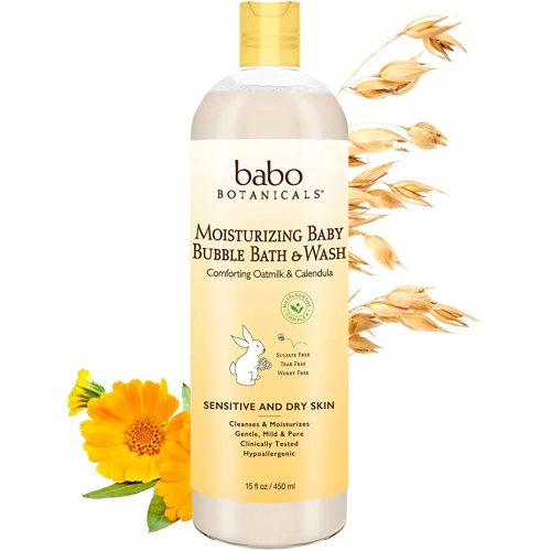 Babo Botanicals Moisturizing Baby 2-in-1 Bubble Bath & Wash with Natural Oatmilk and Organic Calendula, Oatmilk & Calendula 15 Fl Oz Oatmilk Calendula - 15 Fl Oz (Pack of 1)