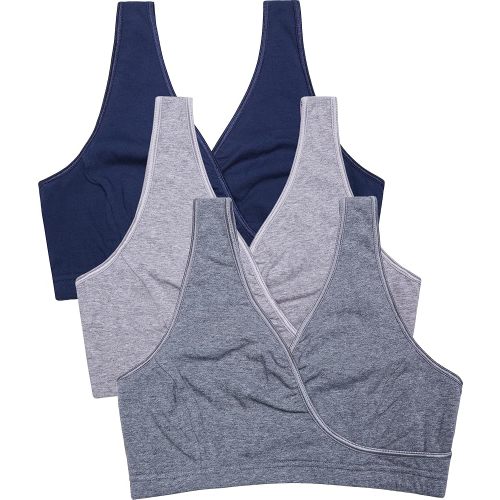 CAKYE 3 Pack Maternity Nursing Sleep Bra Breastfeeding Cotton Bralette