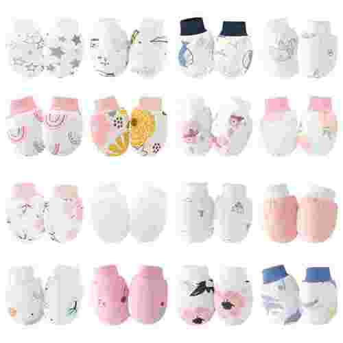 TELOLY 16Pcs Baby Mittens,Stays in Place Baby Mittens Newborn,Thoughtful Design Newborn Mittens No Scratch,Style
