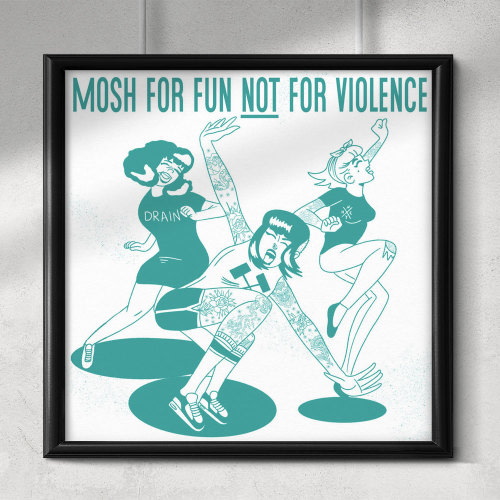 "Mosh For Fun" Print by Howell Edwards, 8" x 8"